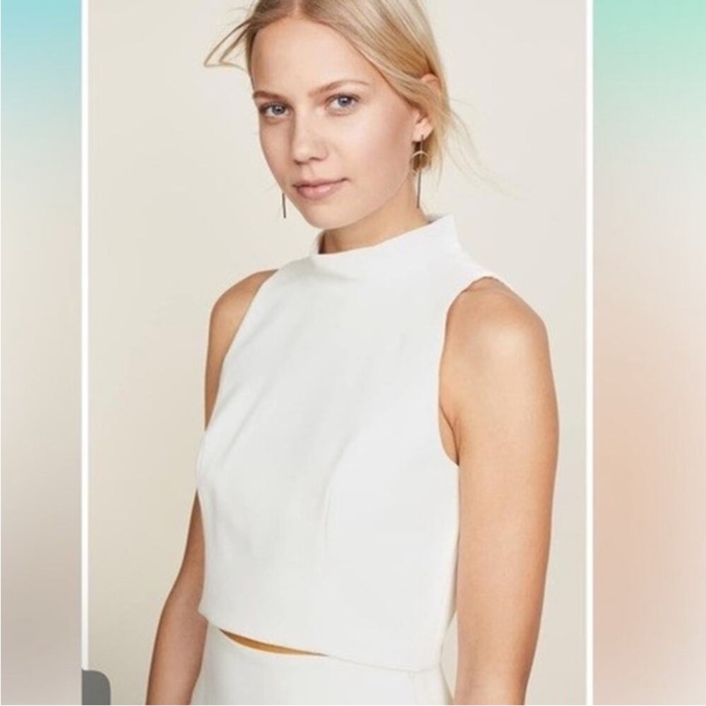 Black Halo Porcelain Juma
Suit Top Only Sleeveless Cropped Mock Neck